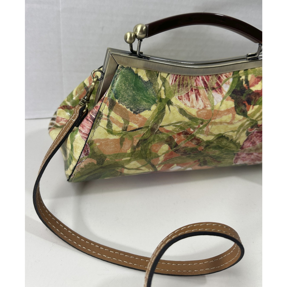 NWT Patricia Nash Kelmscott Frame Bag Leather Satchel Crossbody Seashells Floral - Picture 2 of 13